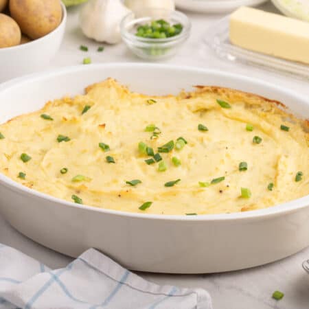 Irish potatoes in a serving dish.