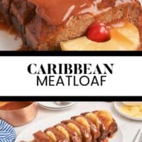 Caribbean meatloaf pin collage.