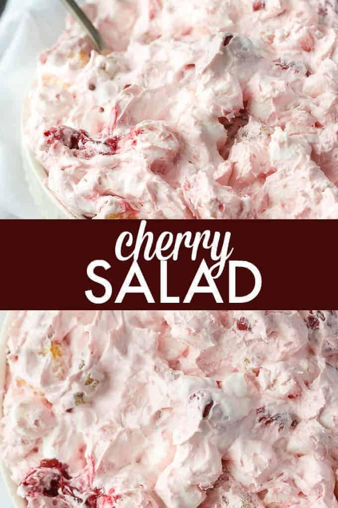 Cherry Salad - Super simple dessert with only six ingredients that you can whip up in a matter of minutes. Perfect for potlucks and parties!