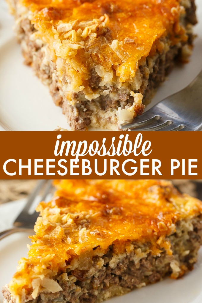 Impossible Cheeseburger Pie - Super easy and delicious! This yummy recipe is full of cheesy beefy flavor that everyone loves.