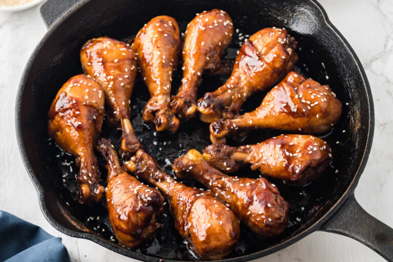The recipe in a cast iron pan.