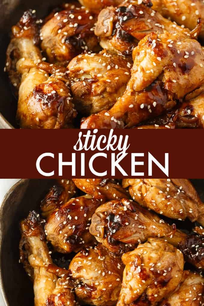 Sticky Chicken - Dress up your drumsticks! This one-pan main dish is a family favorite with chicken legs and a sweet and sticky sauce.