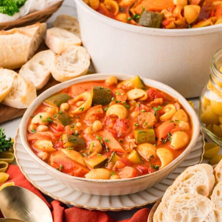 A bowl of soup.
