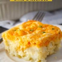 Cauliflower Bake - A cheesy and impossibly easy casserole! Even cauliflower haters love this yummy recipe.