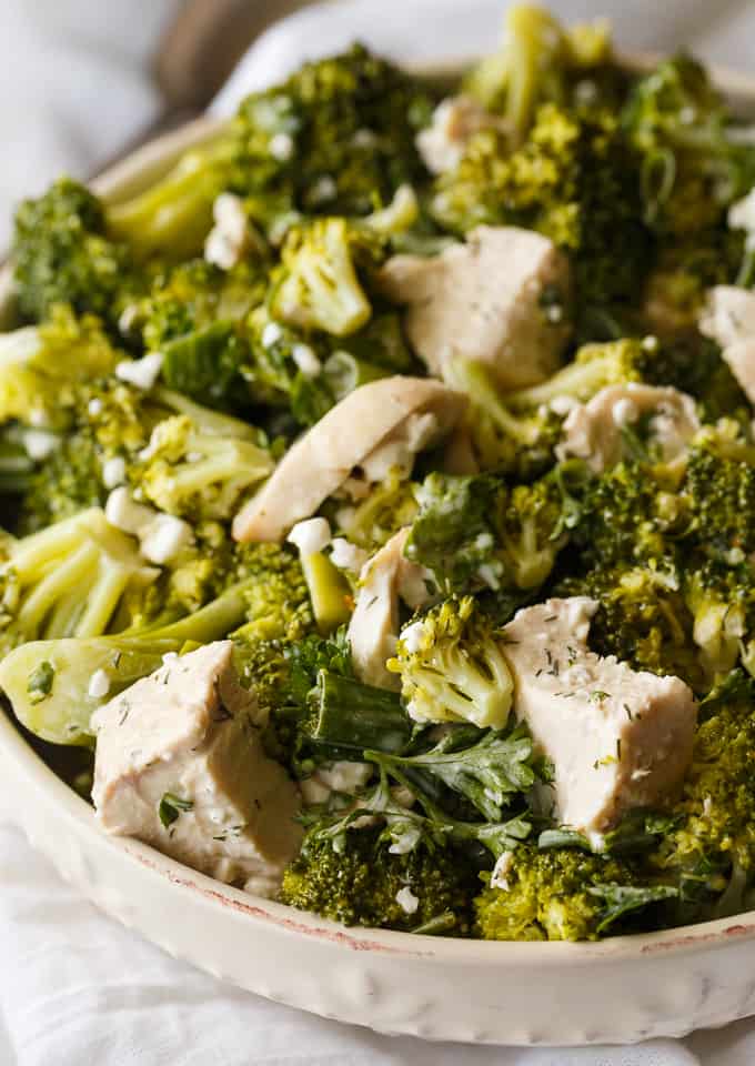 Chicken & Broccoli Salad - A creamy, flavorful dressing envelopes tender broccoli florets, chicken and green onions. This easy salad recipe is a surefire hit!