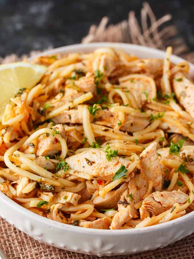 Keto Butter Chicken with Noodles - My favorite low-carb dish made with palmini noodles! This simple "pasta" dish is filled with juicy chicken and a flavorful butter chicken sauce.