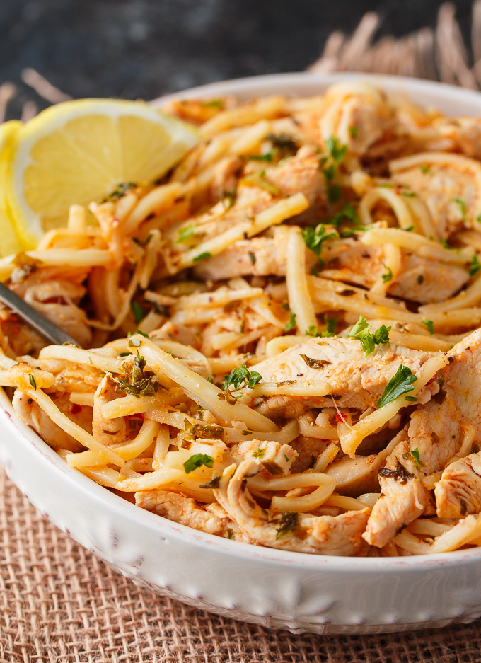 Keto Butter Chicken with Noodles - My favorite low-carb dish made with palmini noodles! This simple "pasta" dish is filled with juicy chicken and a flavorful butter chicken sauce.