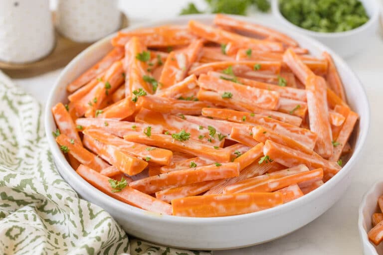 Creamy carrots in a bowl.