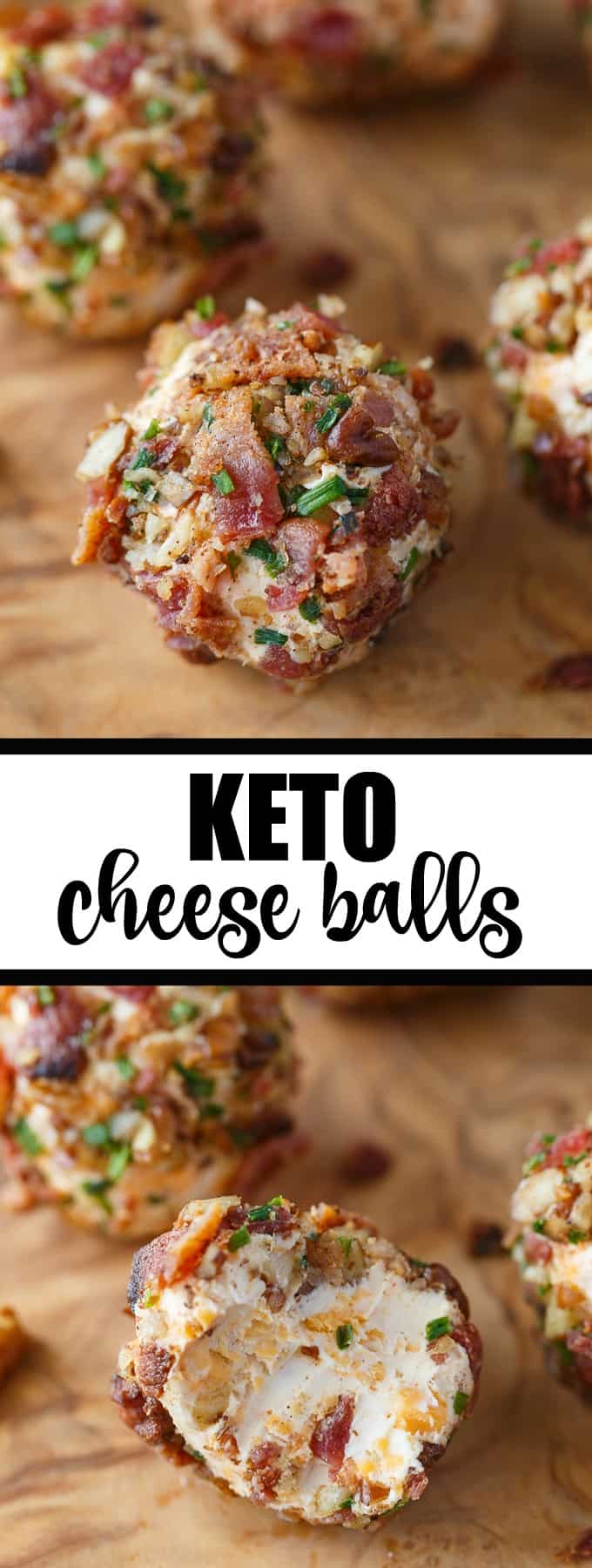 Keto Cheese Balls - Bite sized cheese balls make a delicious low carb appetizer! Flavorful cream cheese balls are rolled in a mixture of bacon, chives and pecans.