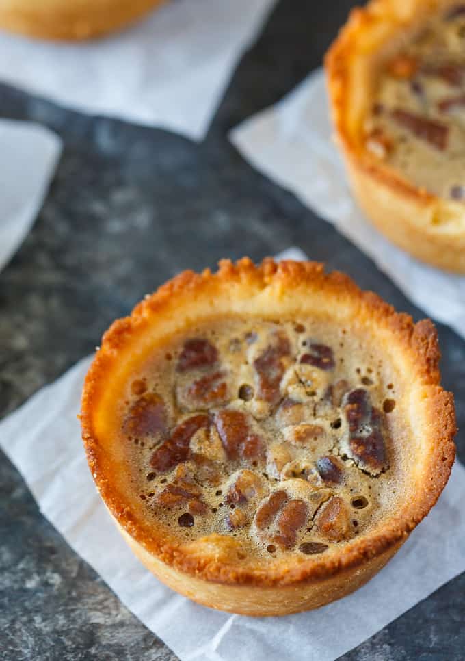 Keto Pecan Butter Tarts - Canada's favorite dessert, but low-carb! Less than 10 ingredients in this rich and sweet tart.