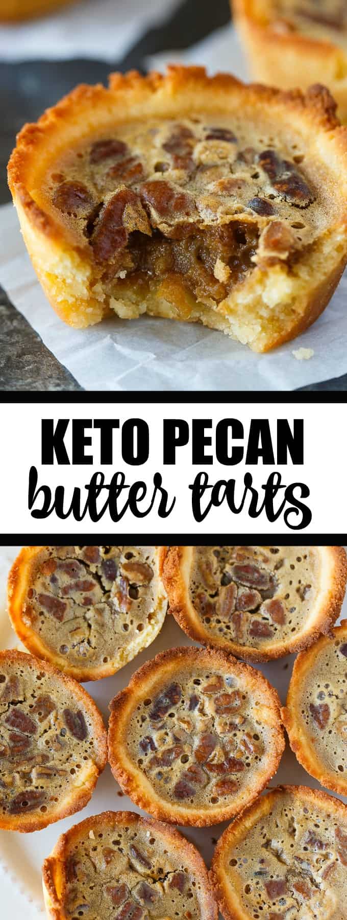 Keto Pecan Butter Tarts - Canada's favorite dessert, but low-carb! Less than 10 ingredients in this rich and sweet tart.