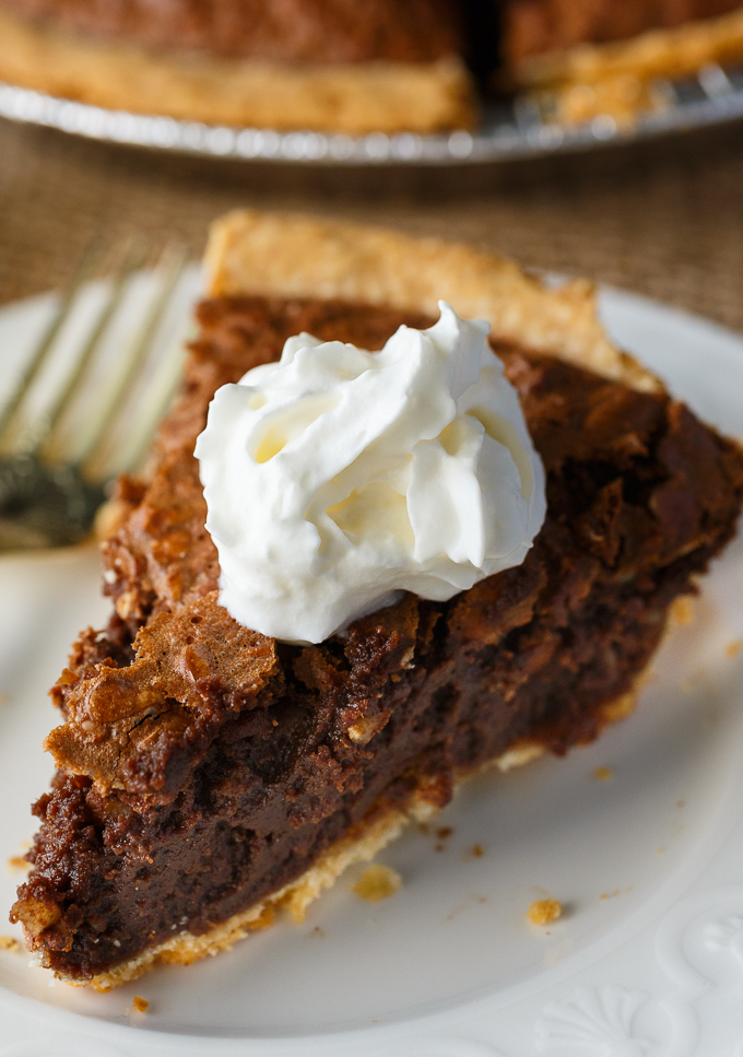 Chocolate Pecan Pie - A chocolatey twist on the original. Sinfully sweet with the perfect fall crunch! 