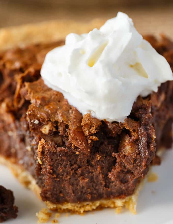 Chocolate Pecan Pie - A chocolatey twist on the original. Sinfully sweet with the perfect fall crunch! 