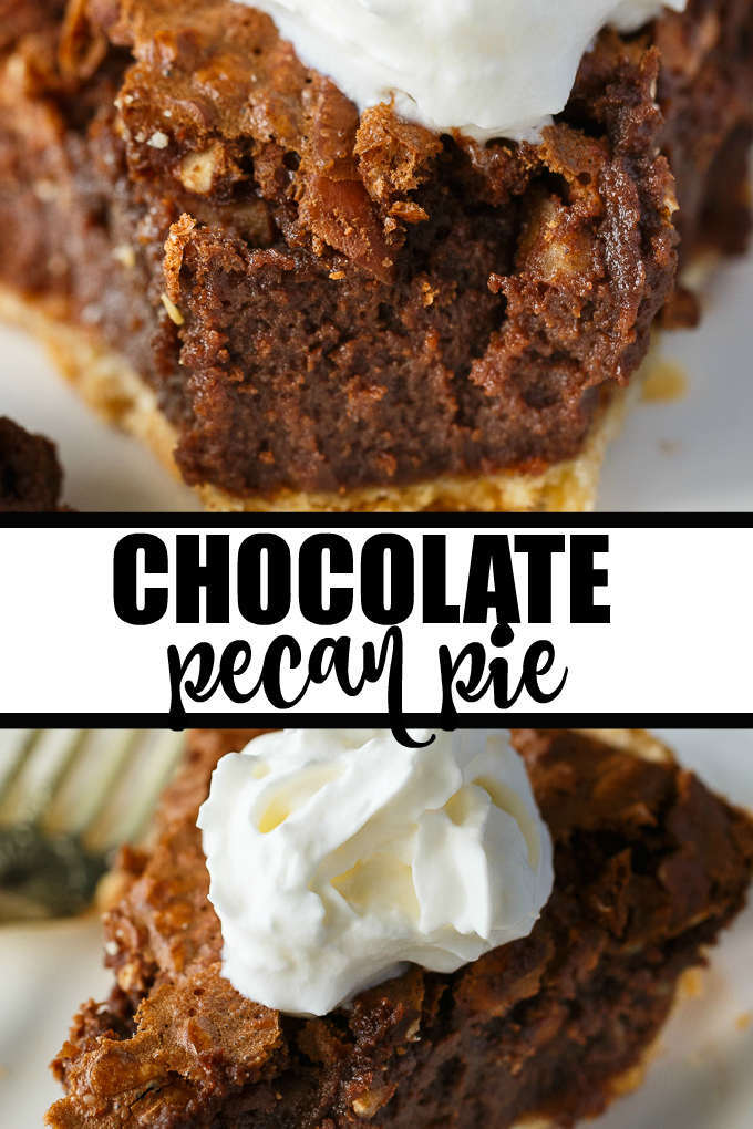 Chocolate Pecan Pie - A chocolatey twist on the original. Sinfully sweet with the perfect fall crunch! 