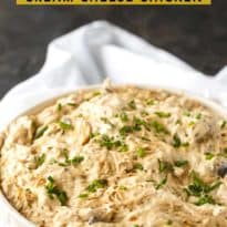 Slow Cooker Cream Cheese Chicken is creamy delicious comfort food. Tender chicken is slow cooked in a creamy base to make this dish a memorable meal for your family.
