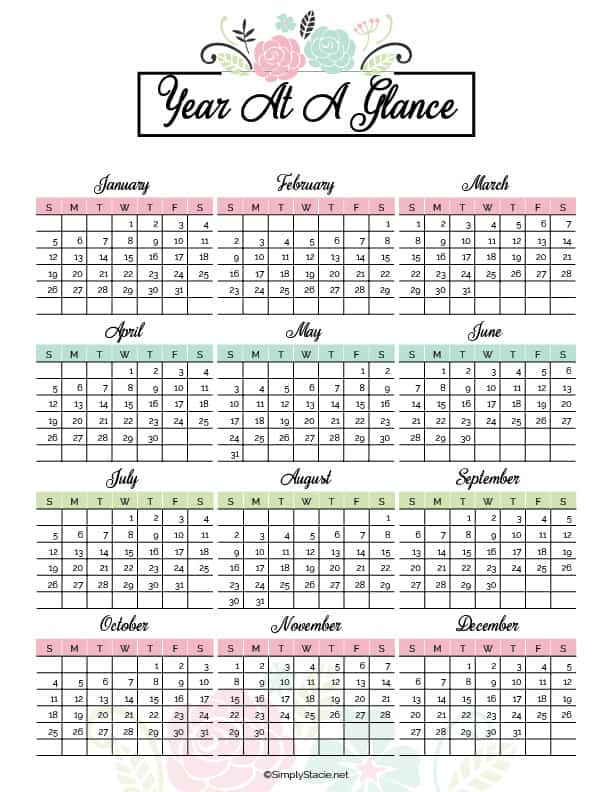 Year At A Glance Template from www.simplystacie.net