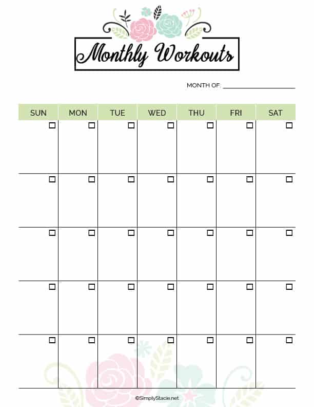 30 Day Workout Calendar Template from www.simplystacie.net