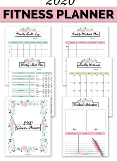 2020 Fitness Planner Free Printable - Organize your health goals for 2020! It includes a monthly meal planner, workout planner, weekly health log and more.