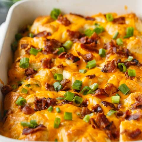 Bacon and Egg Biscuit Casserole