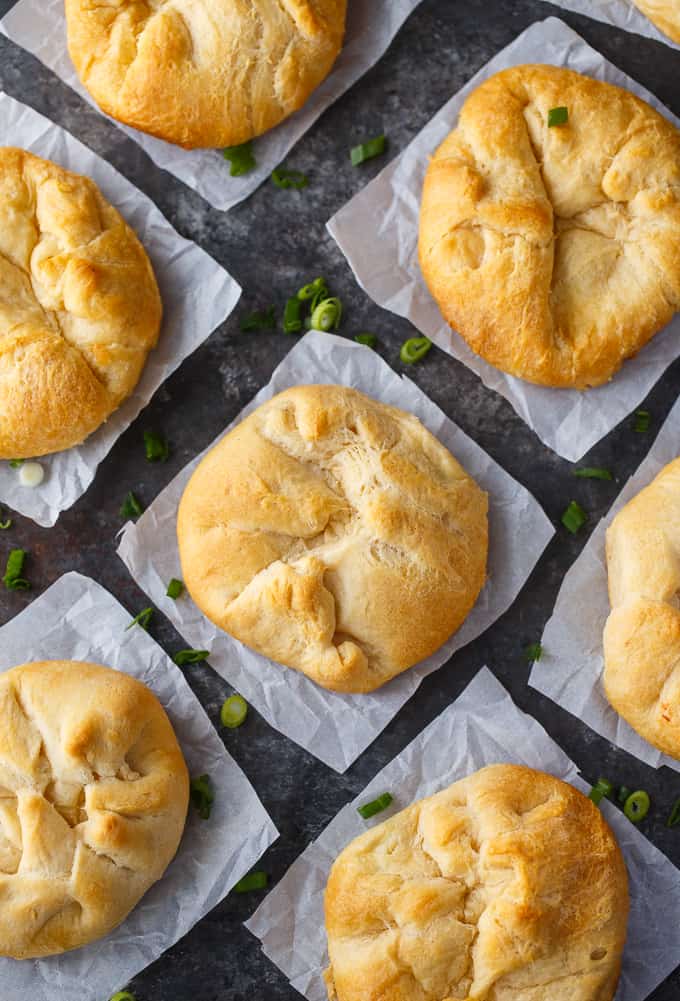 Chicken Bundles - Kids LOVE this easy treat! Creamy chicken salad is surrounded by a flaky golden dough pocket. Perfect for leftover chicken!