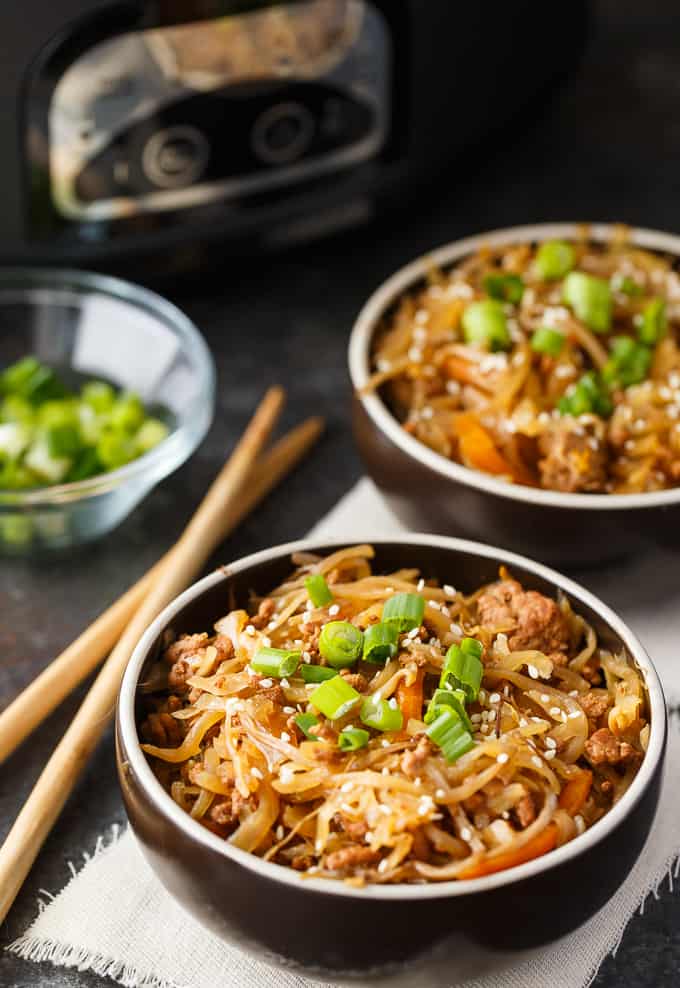 Egg Roll in a Bowl - Everything you love about egg rolls without all the fuss! Forget the wrapper and enjoy the delicious and savoury taste of the inside of an egg roll. So easy to make in your Crock-Pot.