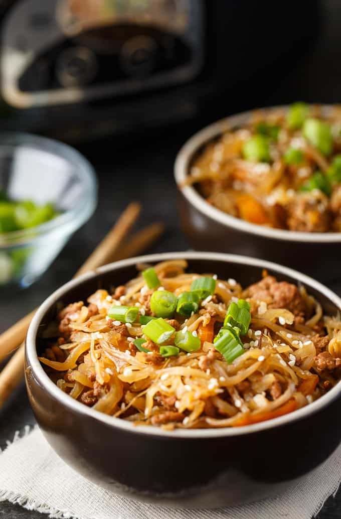 Egg Roll in a Bowl - Everything you love about egg rolls without all the fuss! Forget the wrapper and enjoy the delicious and savoury taste of the inside of an egg roll. So easy to make in your Crock-Pot.