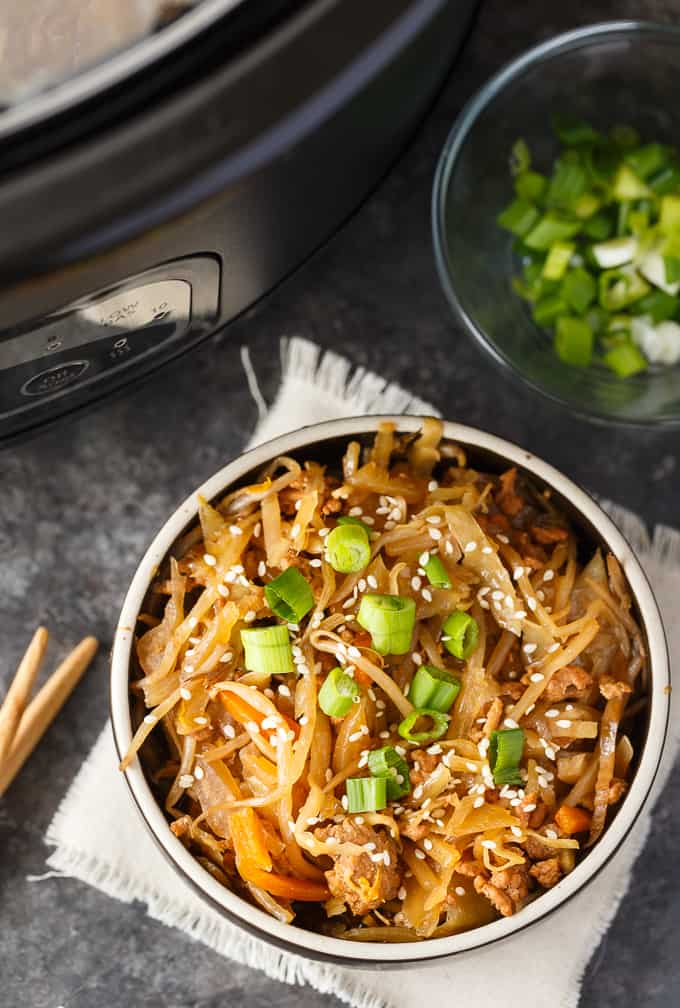 Egg Roll in a Bowl - Everything you love about egg rolls without all the fuss! Forget the wrapper and enjoy the delicious and savoury taste of the inside of an egg roll. So easy to make in your Crock-Pot.