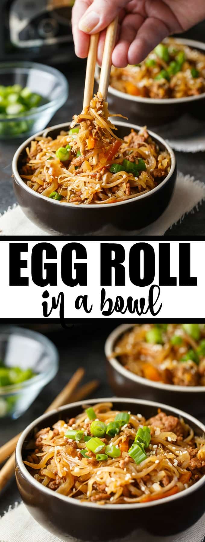 Egg Roll in a Bowl - Everything you love about egg rolls without all the fuss! Forget the wrapper and enjoy the delicious and savoury taste of the inside of an egg roll. So easy to make in your Crock-Pot.