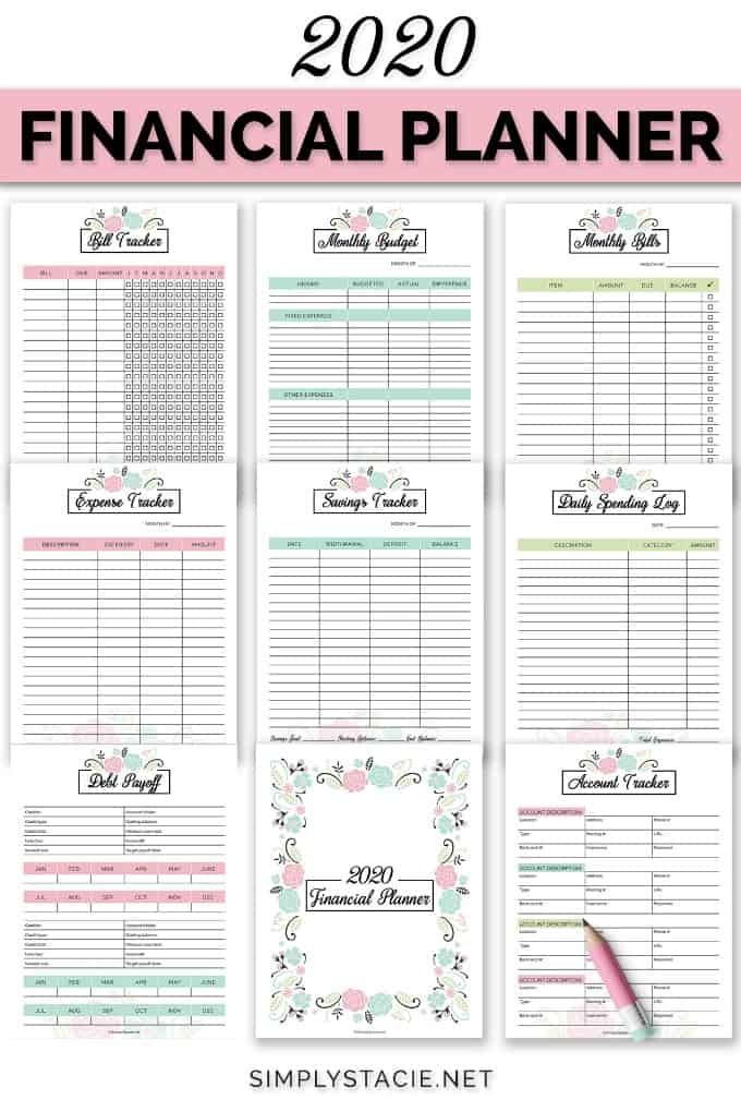 2020 Financial Planner Free Printable - Get organized in 2020 with this FREE 2020 Financial Planner printable! It has worksheets for a monthly budget, daily spending, debt payoff and more.