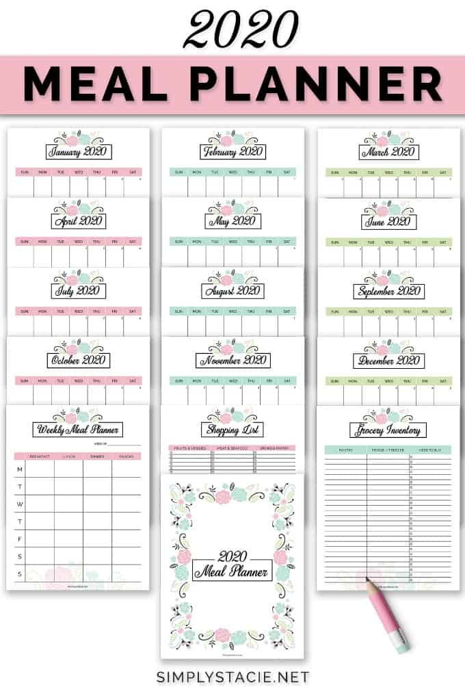 2020 Meal Planner Free Printable