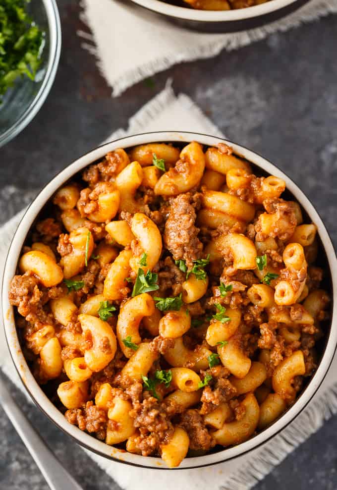 Grandma's Goulash - A comforting one-pot meal just like Grandma used to make! Enjoy tender noodles in a savory tomato-based meat sauce for an easy, delicious meal.
