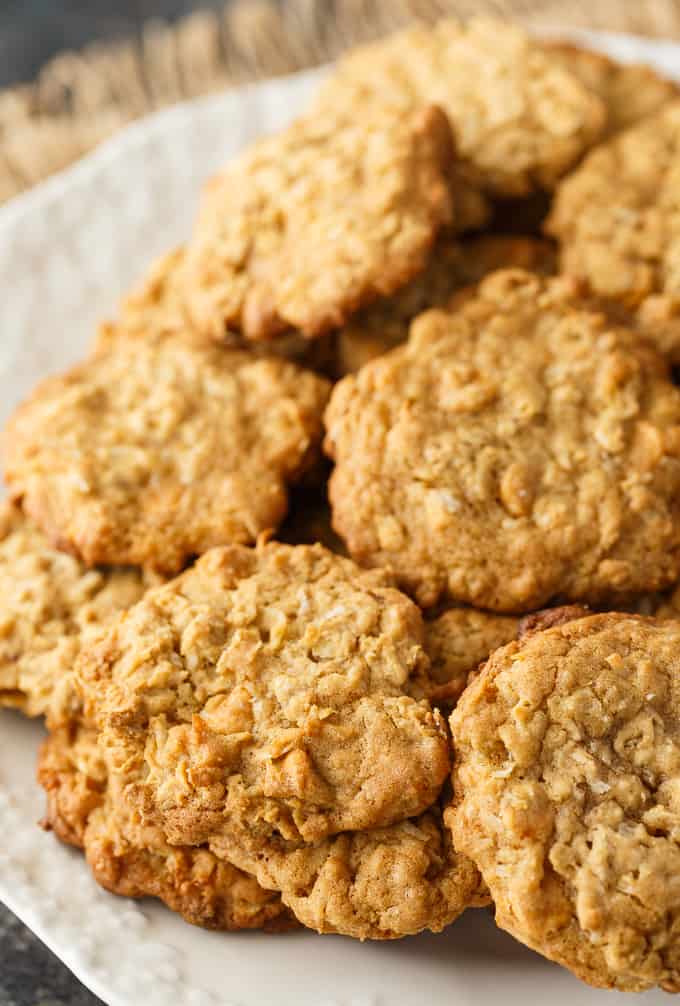 Coconut Butterscotch Cookies - Chewy and sweet cookies that can be whipped up in no time. Enjoy the delicious flavors of coconut, butterscotch and oats.
