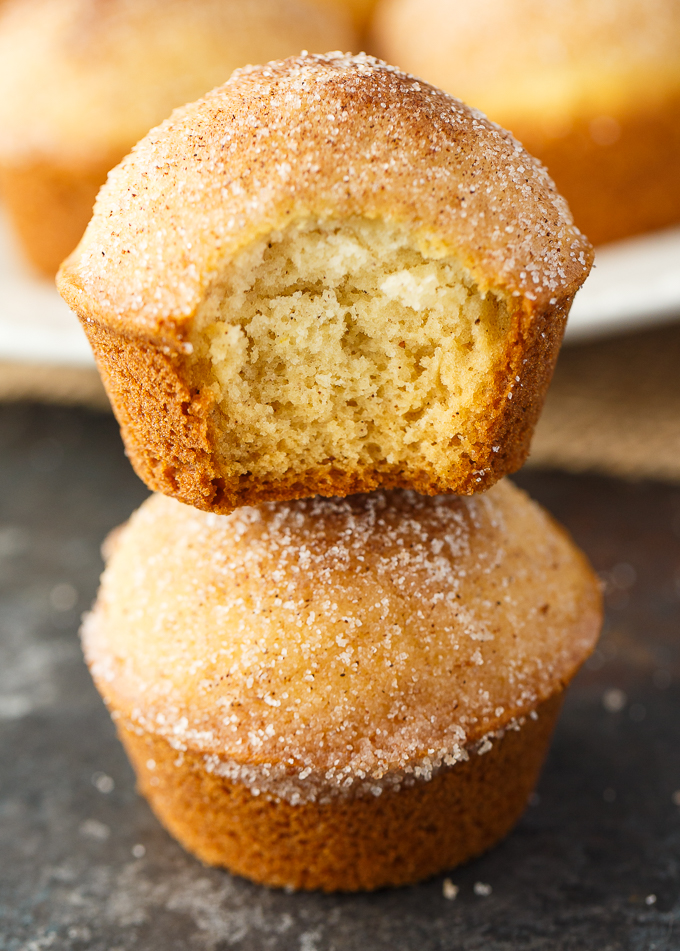 Sugar and Spice Muffins - These cake-like muffins are the perfect treat with a tea or coffee. Enjoy the yummy Snickerdoodle flavors with a cinnamon and sugar topping.