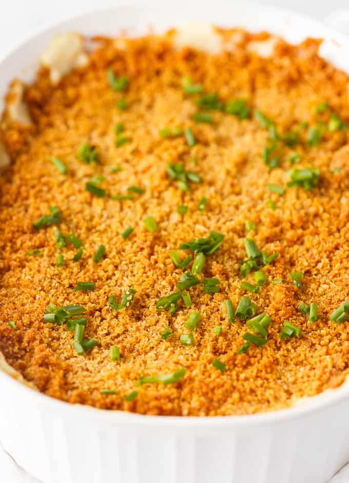 Swedish Potatoes - An old-fashioned family recipe passed down over generations. Creamy potatoes are baked with a buttery breadcrumb topping. My husband says these are the "best mashed potatoes ever".