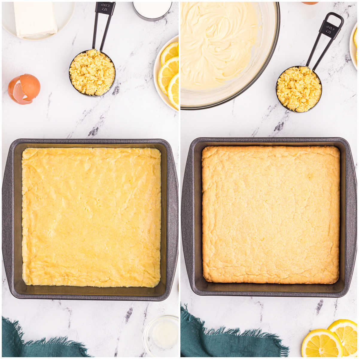 Steps to make lemon cheese bars.