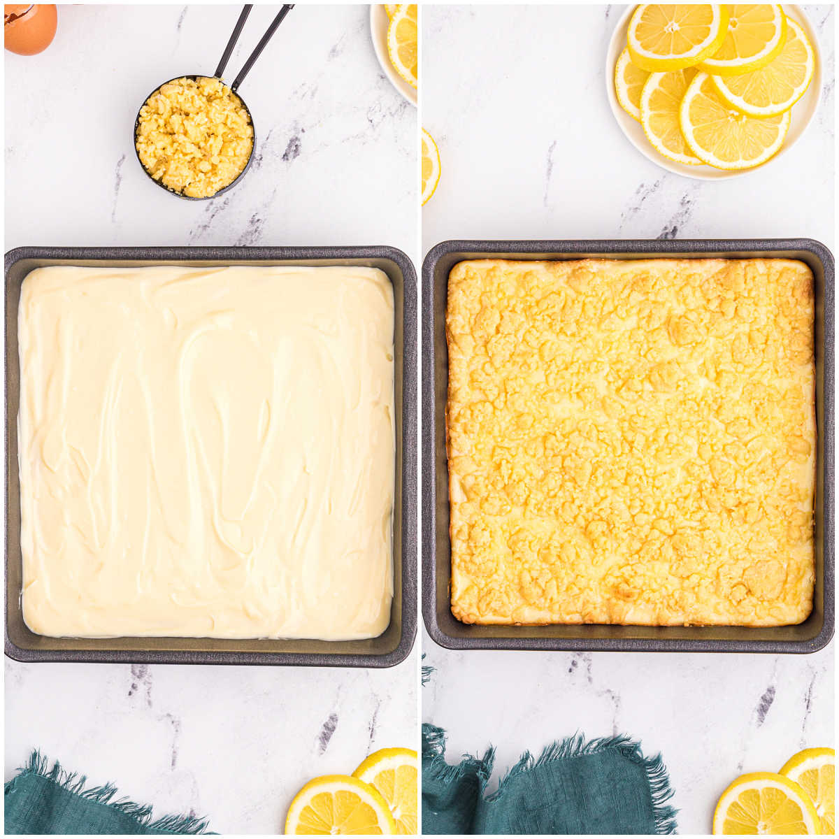 Steps to make lemon cheese bars.