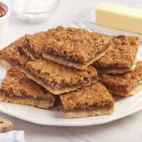 A plate with pieces of the recipe.