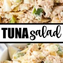 Tuna Salad - A deliciously creamy salad full of yummy flavor. It has a secret ingredient to make it that much more YUMMY! Serve on its own or in a sandwich or wrap.