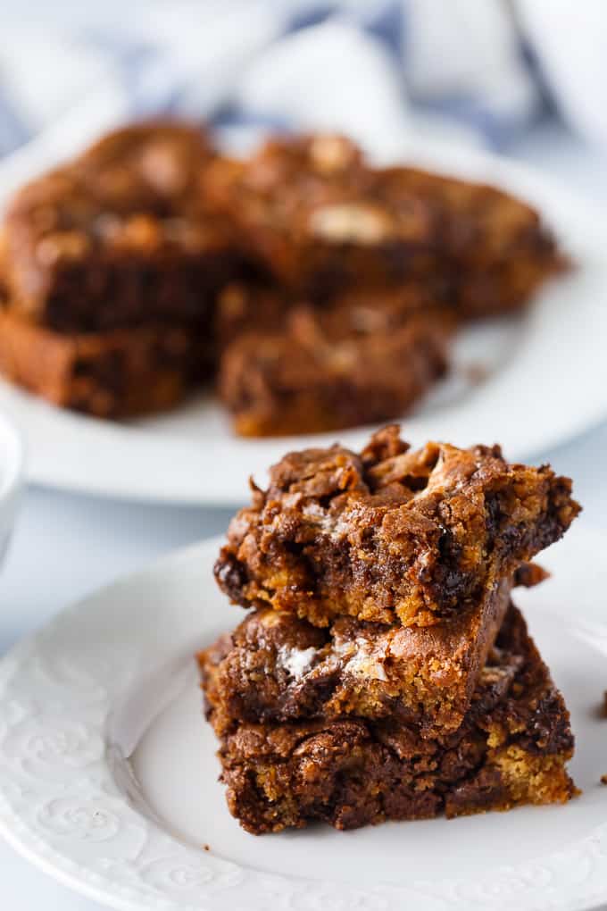 Disappearing Marshmallow Brownies - A sweet church cookbook brownie recipe filled with chocolate, butterscotch and marshmallows. Each bite is pure decadence.