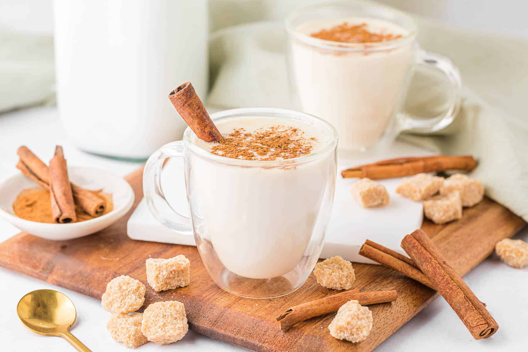 Butterscotch Steamer with a cinnamon stick.