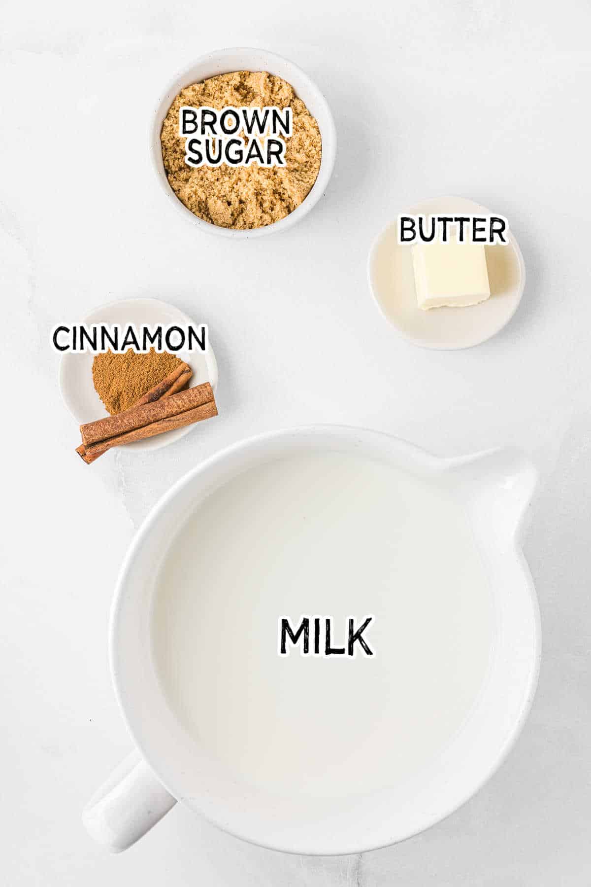Ingredients to make butterscotch steamers.