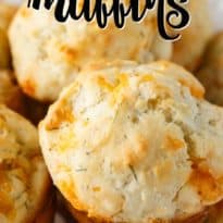 Cheddar Dill Muffins - A delicious savory muffin perfect for breakfast or a quick snack. They are dense and moist with the perfect hint of dill.