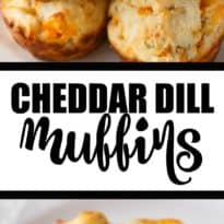 Cheddar Dill Muffins - A delicious savory muffin perfect for breakfast or a quick snack. They are dense and moist with the perfect hint of dill.