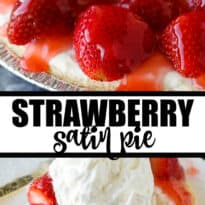 Strawberry Satin Pie - A beloved vintage summer pie that is worth the extra effort. Layers of toasted almonds, creamy and sweet vanilla filling and luscious strawberries enveloped in a shiny glaze make this dessert a huge hit.