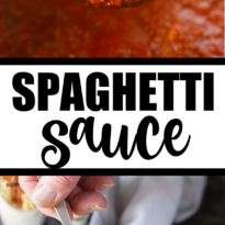 Homemade Spaghetti Sauce - This easy homemade sauce is filled with ground beef, tomatoes, onions, garlic, green peppers and spices. Made from scratch, it's one of the best pasta sauce recipes that everyone loves.