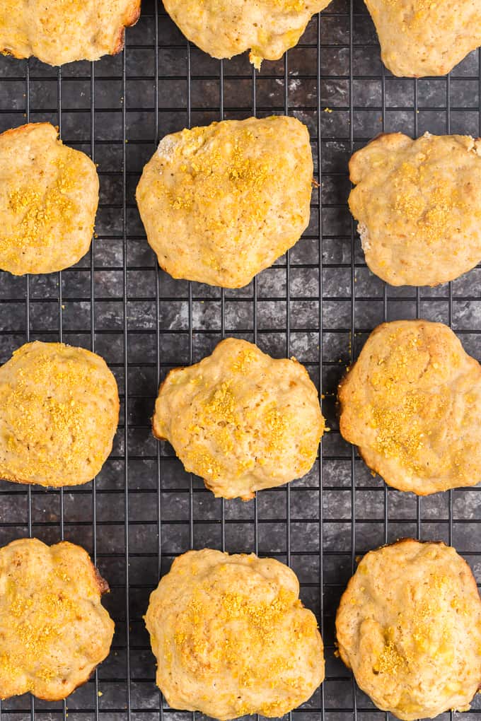 Banana Cookies - These simple cookies taste like banana bread and are the perfect way to use up your ripe bananas. Serve these soft, cake-like treats for breakfast, dessert or a quick snack.