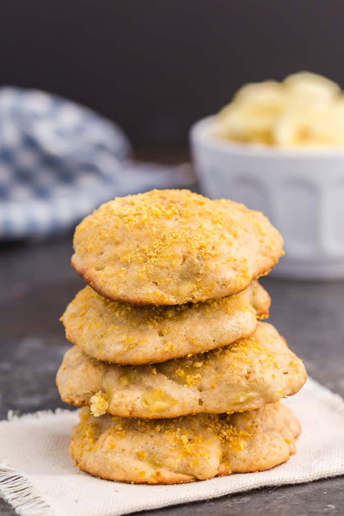 Banana Cookies - These simple cookies taste like banana bread and are the perfect way to use up your ripe bananas. Serve these soft, cake-like treats for breakfast, dessert or a quick snack.