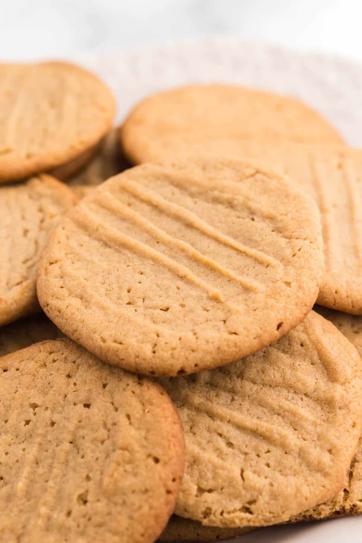 close up picture of homemade peanut butter cookies