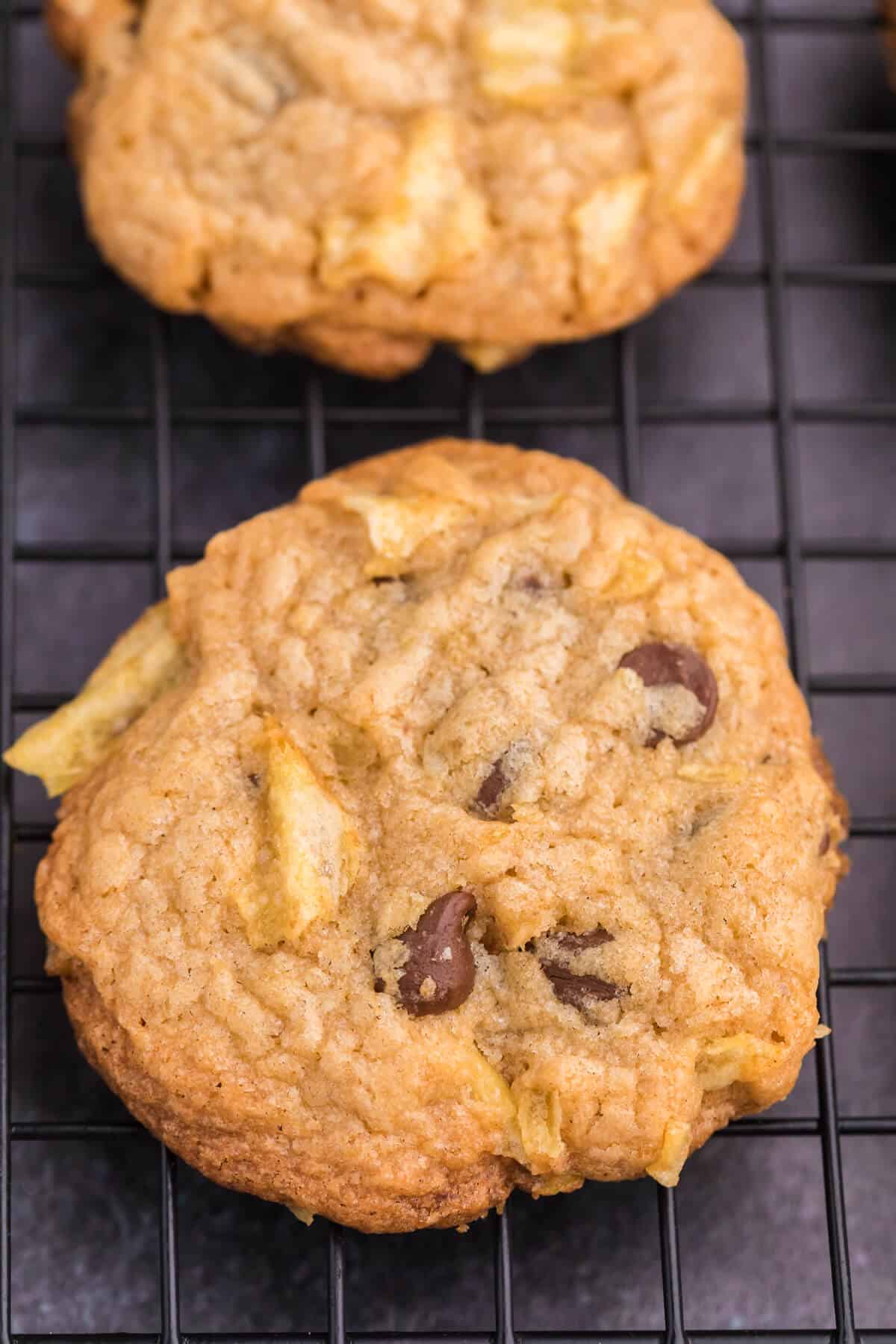 Potato Chip Cookies - The best cookie recipe to make when you're craving something salty and sweet! Packed with chocolate chips and potato chips, this easy dessert has just the right amount of crunch.