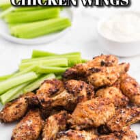 Air Fryer Chicken Wings Recipe - Use your air fryer to make the best crispy chicken wings in minutes! This easy appetizer is covered in a garlic, lemon pepper and Parmesan marinade for the most delicious flavor.